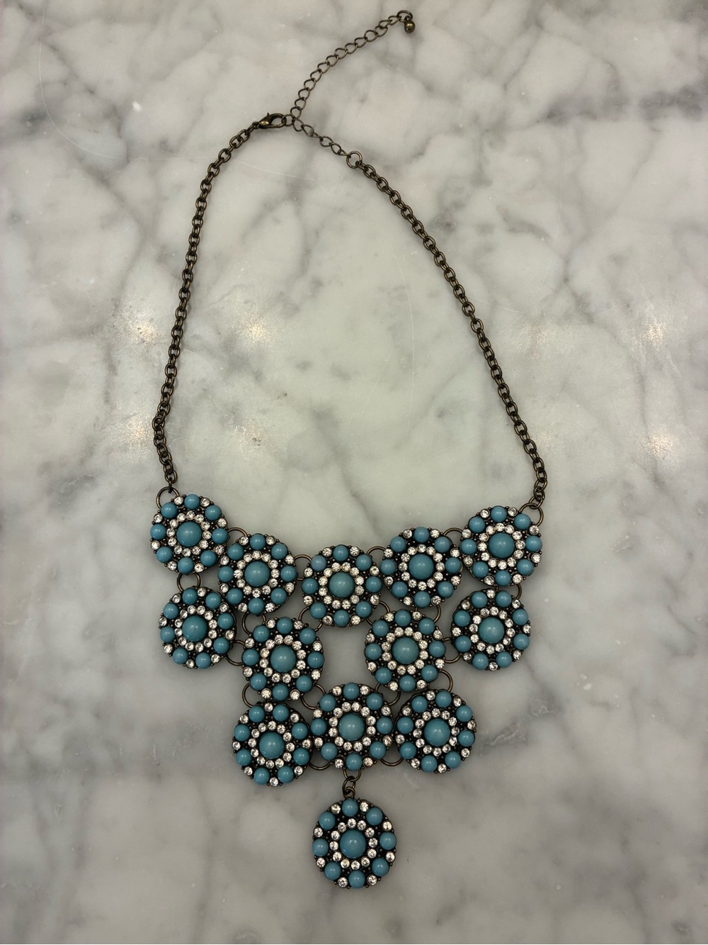 Turquoise Floral Statement Necklace by